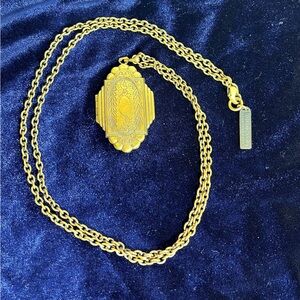 Jan Michaels Vintage Gold Tone Locket Necklace Double Strand Victorian Revival